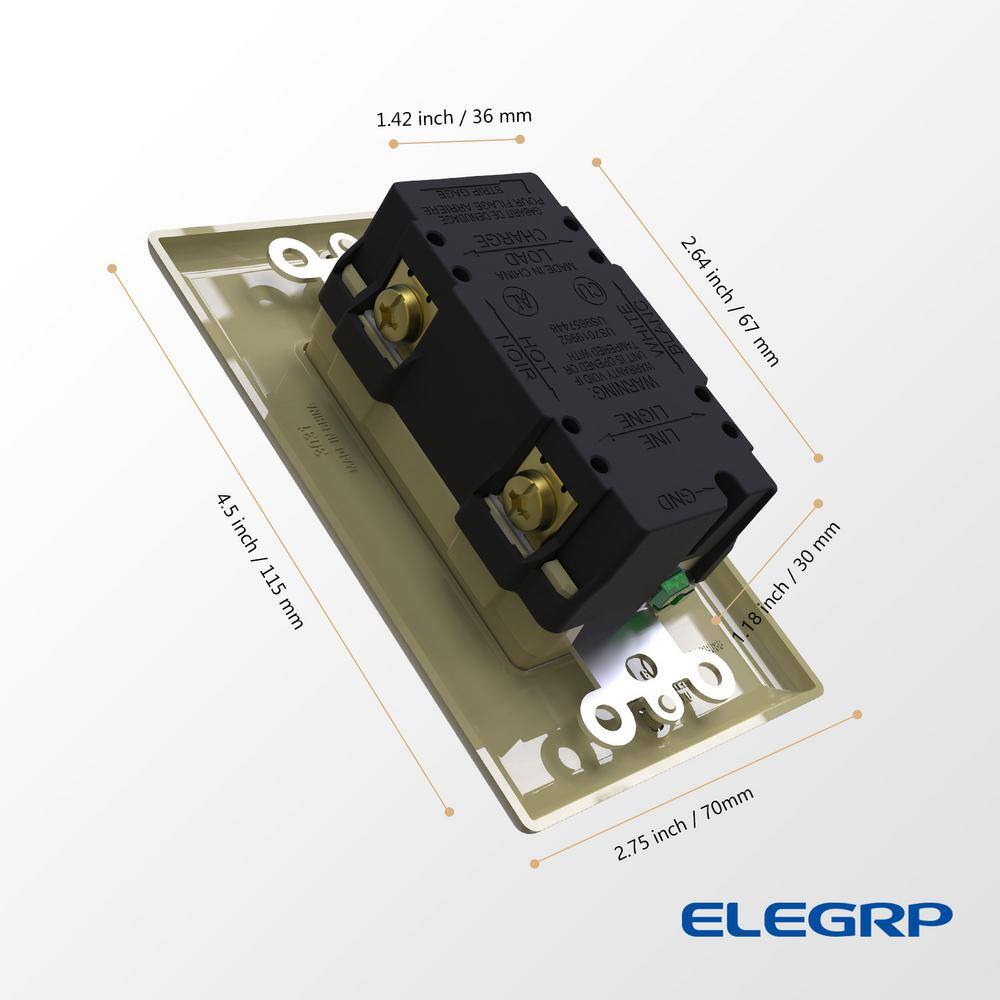 Ivory 15 Amp Tamper Resistant GFCI Duplex Outlet with Wall Plate