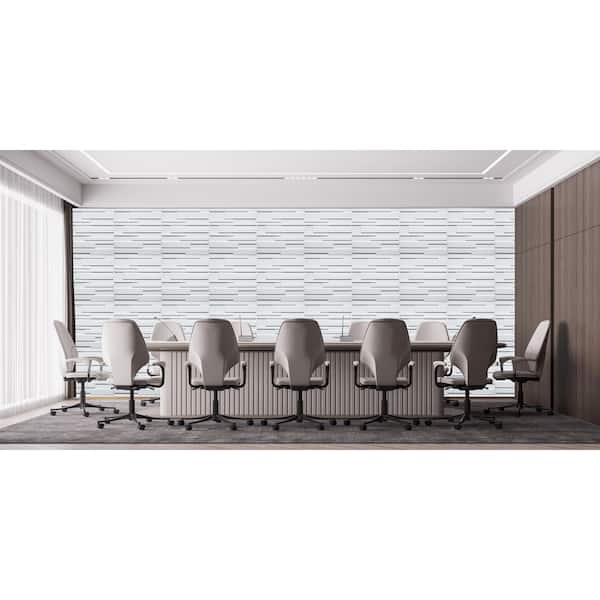 Falkirk Ross 2/25 in. x 19.7 in. x 19.7 in. White PVC Bricks 3D Decorative Wall Panel 5-Pack