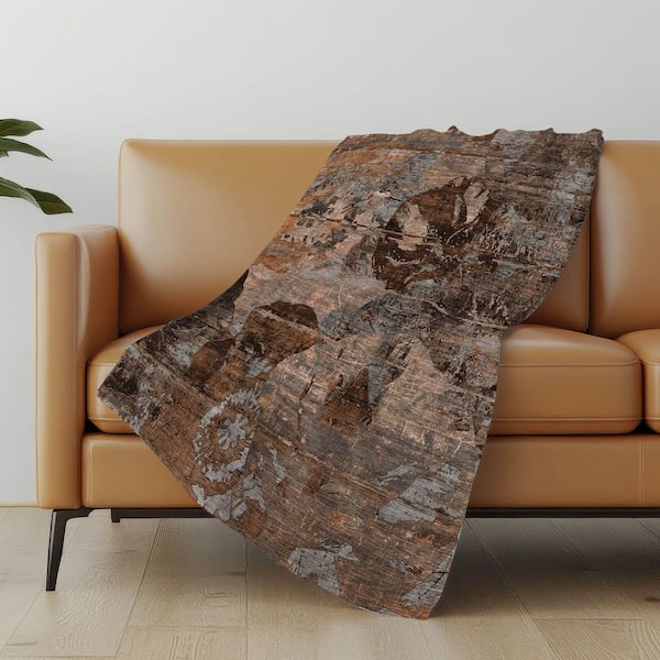 Premium Machine Washable ASB555 Terracotta 50 in. x 70 in. Sherpa Throw Blanket