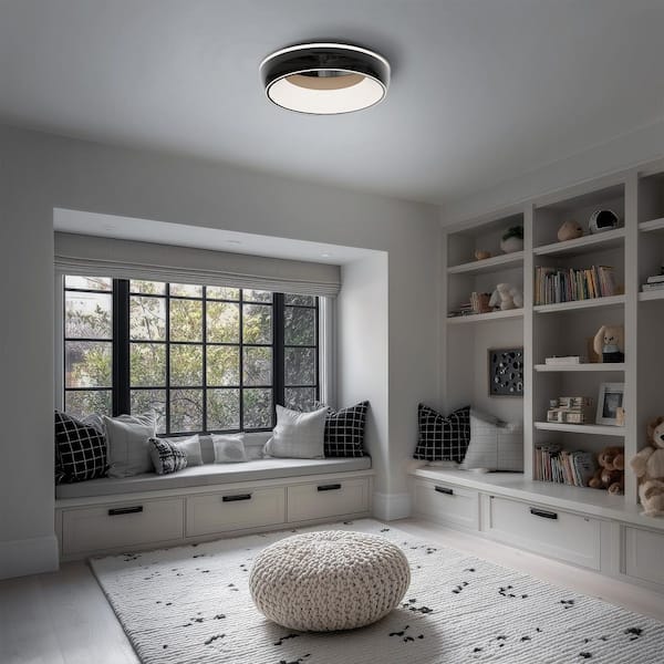 WAC Lighting Ringwall 19 in. Round Brushed Black Chrome Integrated