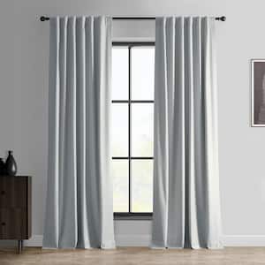 Light Silver Grey Gray Essential Polyester 50 in. W x 96 in. L Rod Pocket 100% Blackout Curtain (Single Panel)