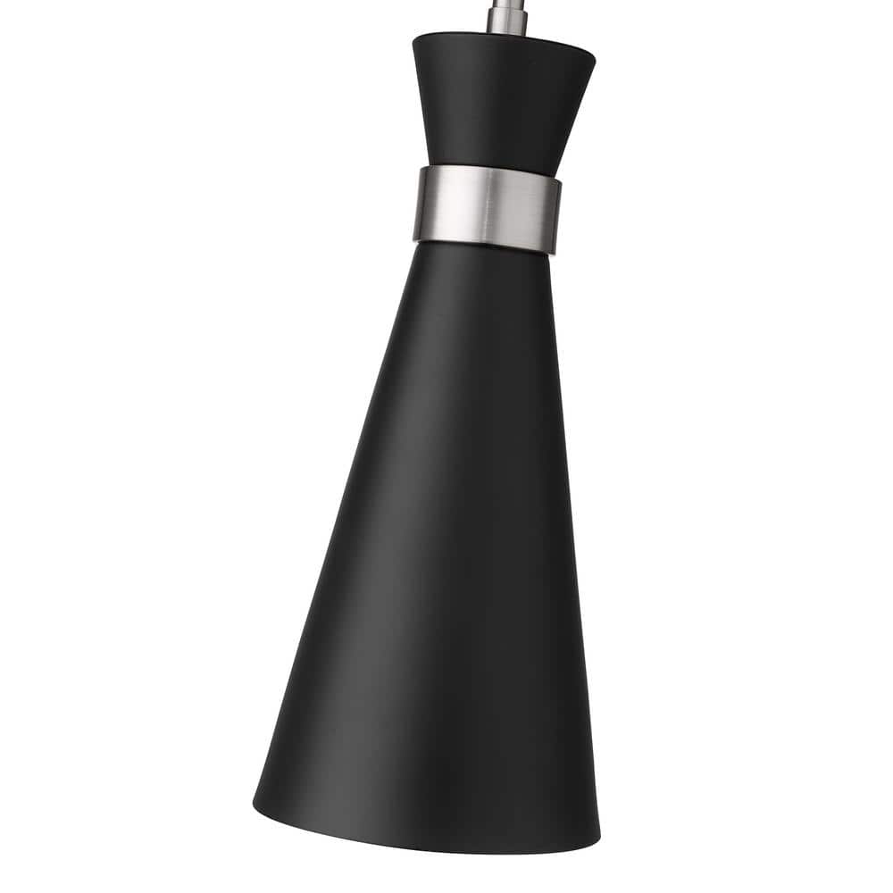 Soriano Hourglass Mini Pendant in Matte Black & Brushed Nickel