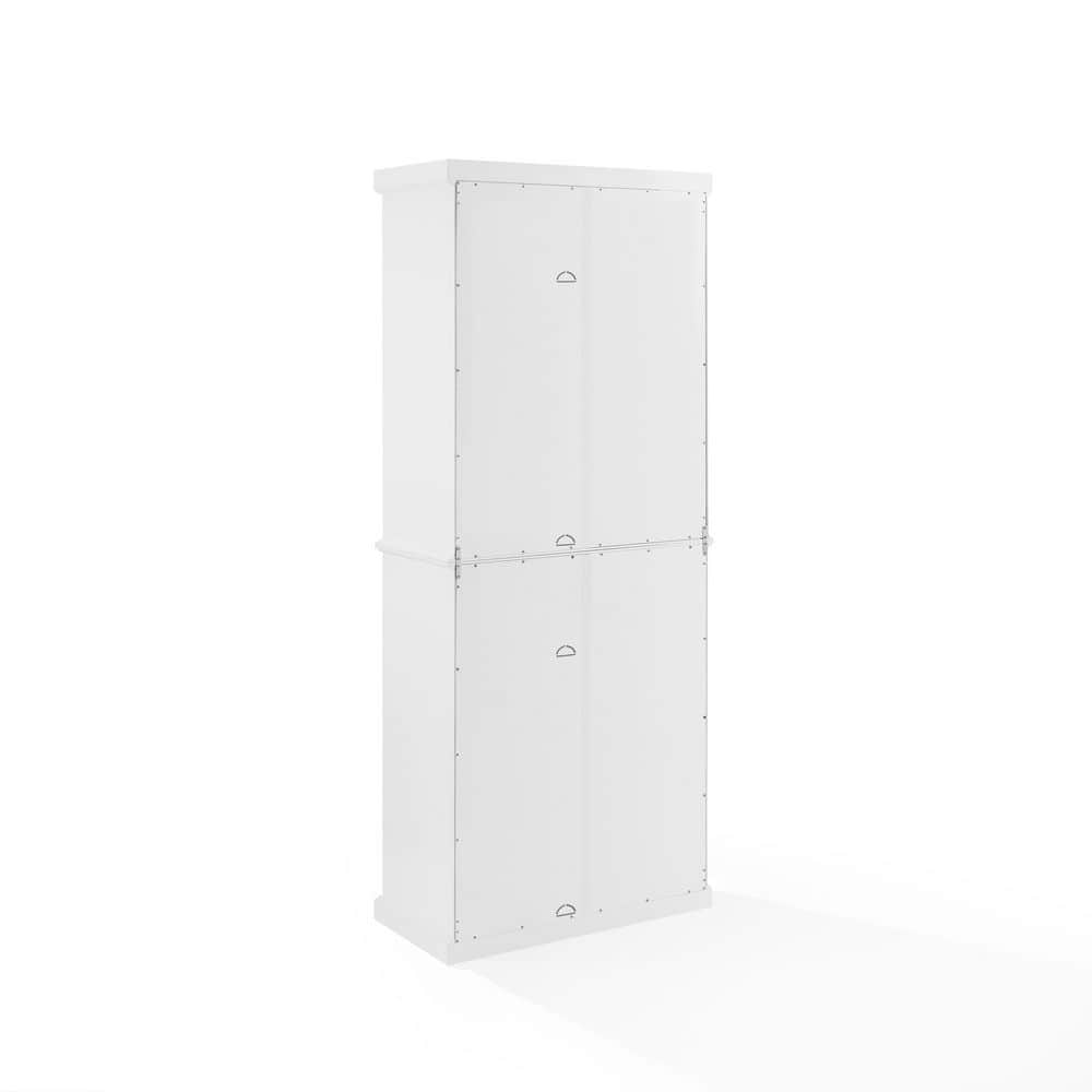 Tall White and Black Freestanding Storage Pantry with Adjustable Shelving