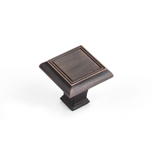 Richelieu Hardware Beauharnois Collection 1-3/8 in. (35 mm) x 1-3/8 in. (35 mm) Brushed Oil-Rubbed Bronze Traditional Cabinet Knob