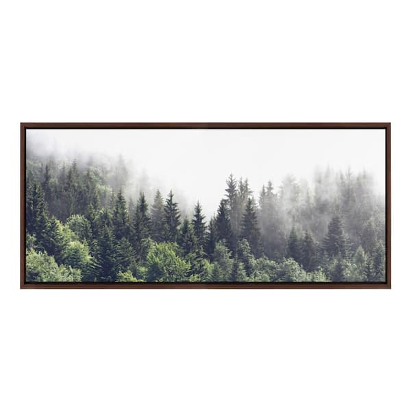 Sylvie "Lush Green Forest on a Foggy Day in. by The Creative Bunch Studio Landscape Framed Art Print 18 in. x 40 in.