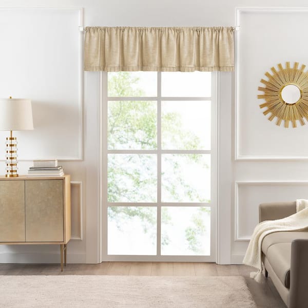 ACHIM Bordeaux 14 in. L Polyester Window Curtain Valance in Tan