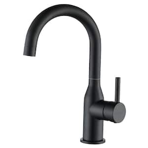 Single Handle Stainless Steel Bar Faucet with cUPC Water Supply Lines in Matte Black