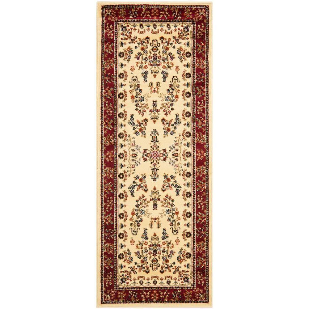Lyndhurst Ivory/Red 2 ft. x 8 ft. Border Antique Floral Runner Rug price history on PriceWatchPro