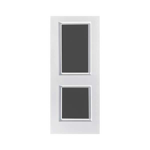 CALHOME Chalkboard Series 36 in. x 80 in. Black Stained Composite MDF 2 Panel Interior Sliding Barn Door Slab