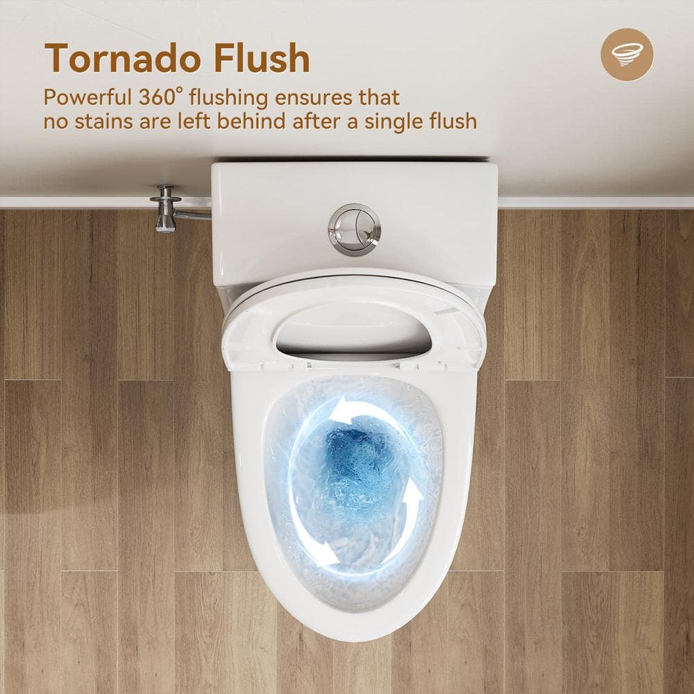 Greta White Elongated One-Piece Dual Flush Toilet