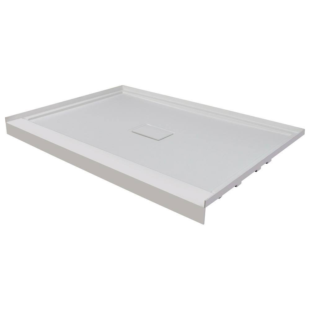 Gray 36'' Square Ultra Low Threshold Shower Base with Center Drain