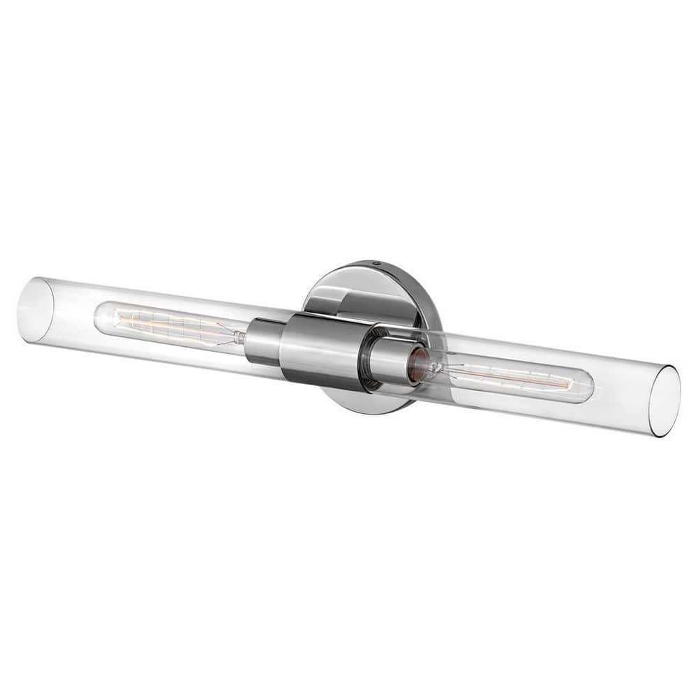 Shea 24" Chrome Vanity Light with Clear Glass Shades