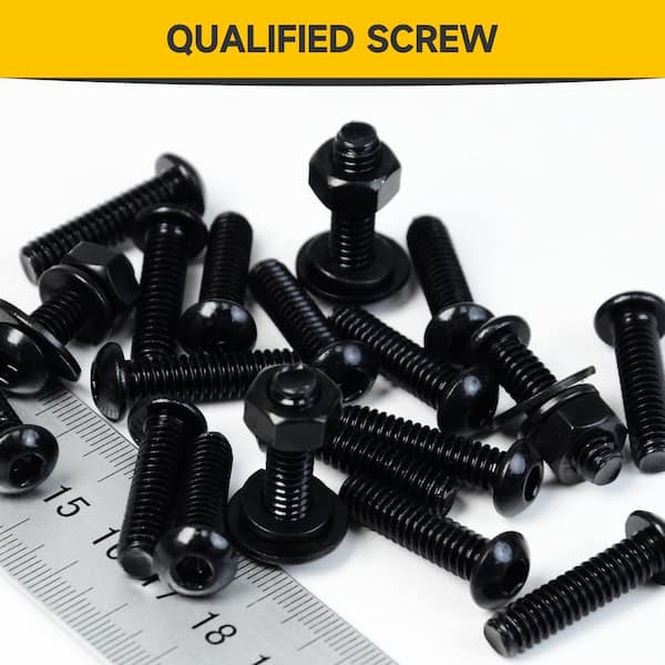 MYWISH 380-Piece M4 Black Oxide Grade 10.9 Hex Drive Button Head
