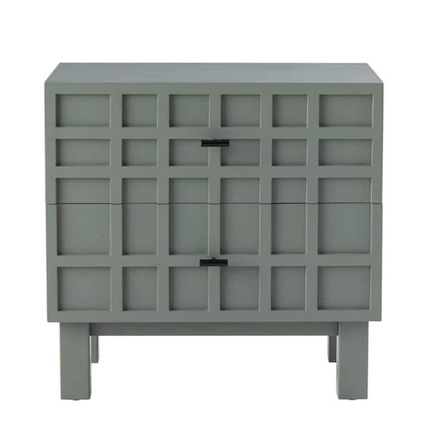 Modern Green 2 Drawer 15.75 in. W Nightstand