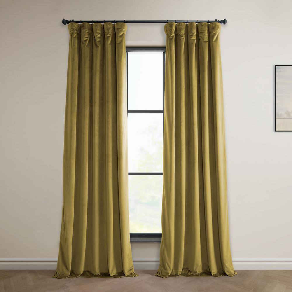 Silk and Velvet Lined Reversible Custom Curtain Panels and Pair of