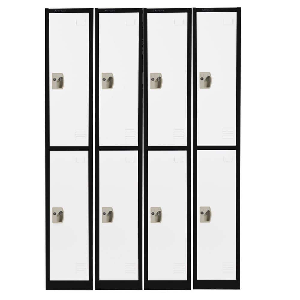 2-Tier Steel Commercial Storage Locker with Key Lock, Black and White, 4-Pack price history on PriceWatchPro