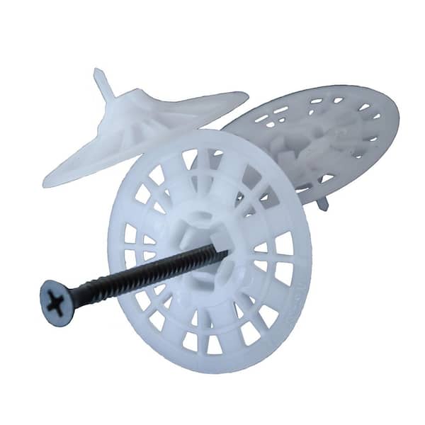 2 in. Plasti-Grip PBLP2 Insulation Prong Wall Anchor Washer 1000 EA White