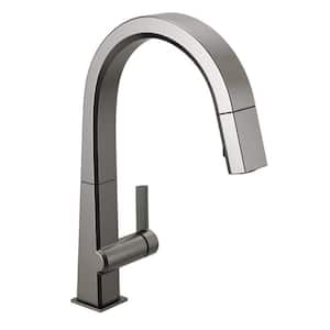 Pivotal Single-Handle Pull-Down Sprayer Kitchen Faucet with MagnaTite Docking in Black Stainless