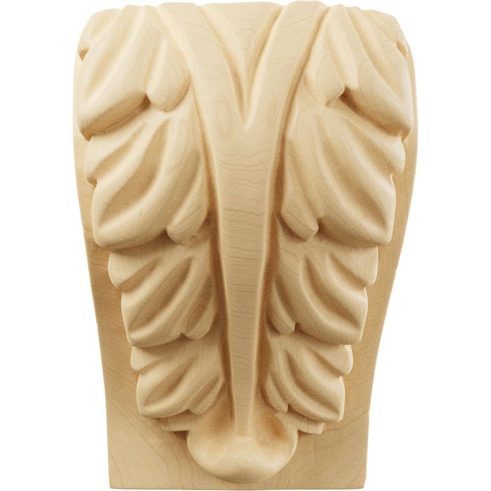 Small Maple Acanthus Leaf Block Wood Corbel