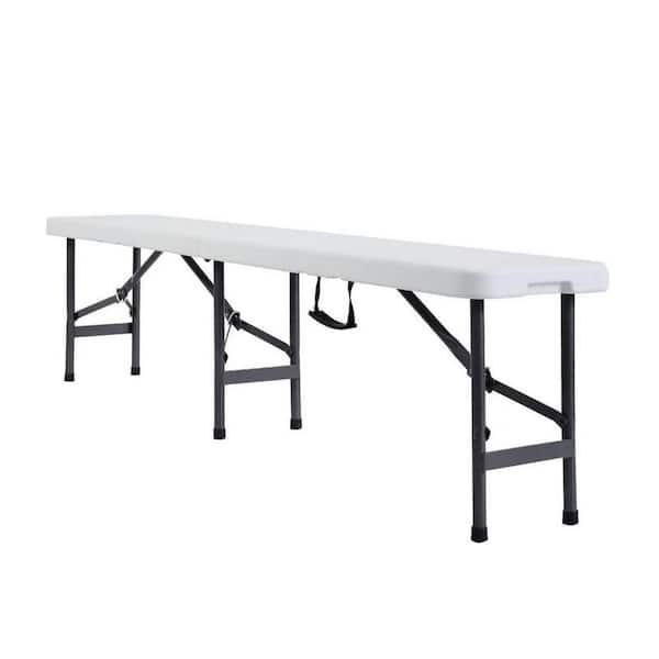 Unbranded 6 ft. Plastic Folding Bench Storage Stool, Portable in/Outdoor Picnic Party Camping Dining Seat