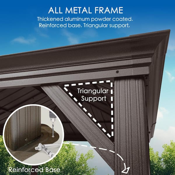 KOZYARD Alexander 12 ft. D x 9 ft. H x 14 ft. W Aluminum Hardtop