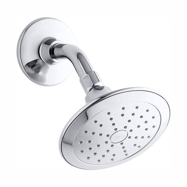 KOHLER Alteo 1-Spray 5.7 in. Single Wall Mount Fixed Shower Head in Polished Chrome