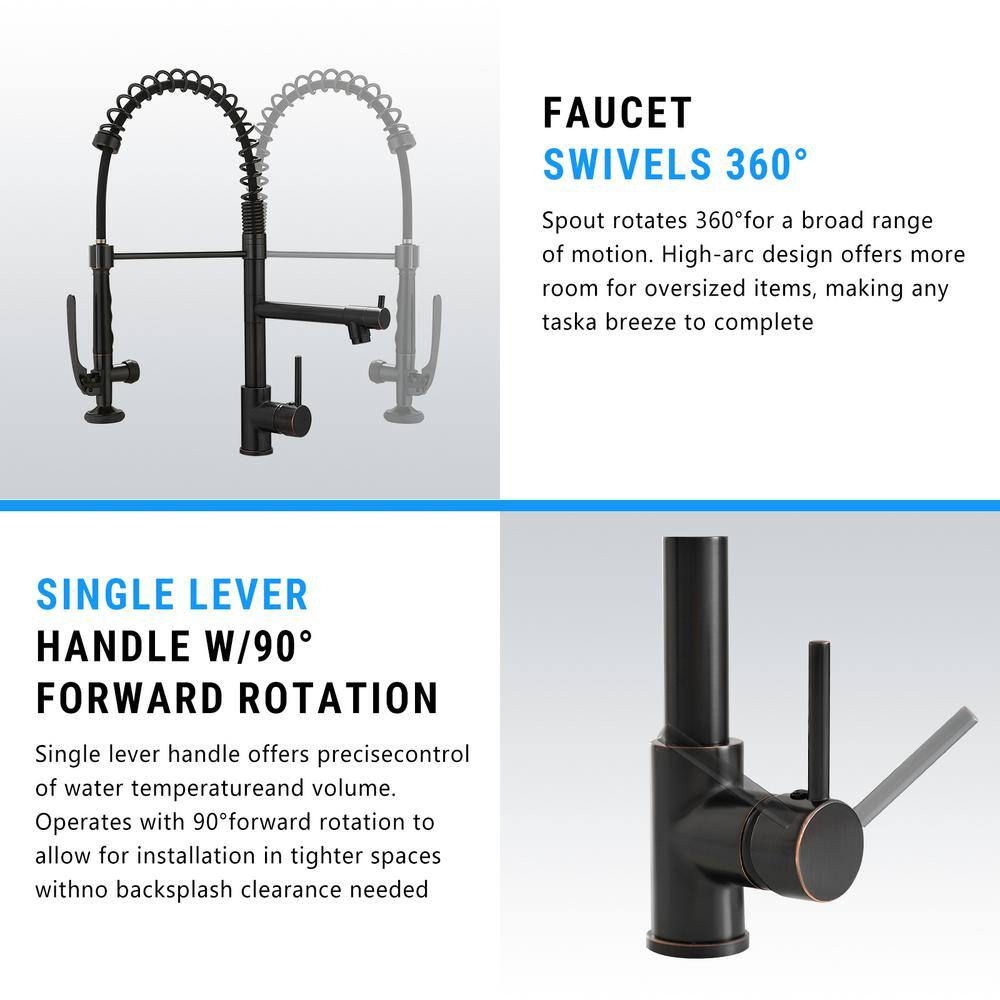 Oil Rubbed Bronze Pull-Down Kitchen Faucet with Spray