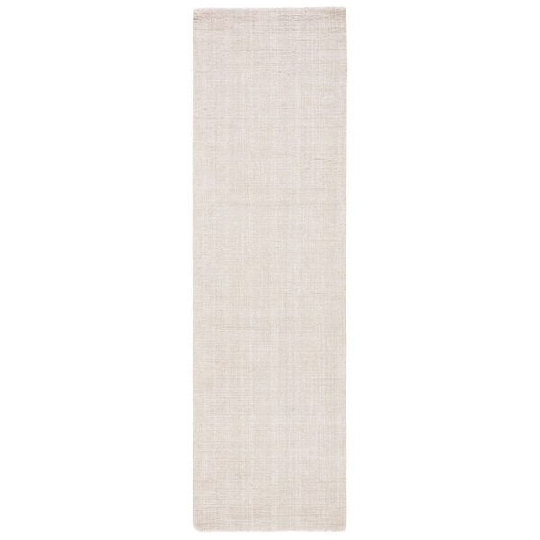 Natural Fiber 2 ft. x 8 ft. Beige Solid Color Runner Rug
