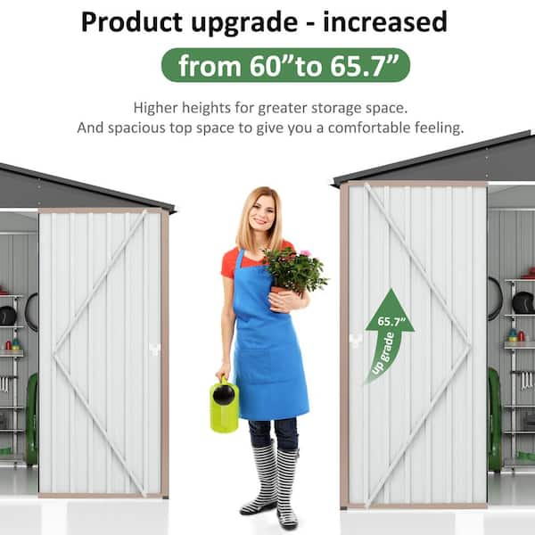 VIWAT 10 ft. W x 10 ft. D Metal Outdoor Storage Shed with Lockable