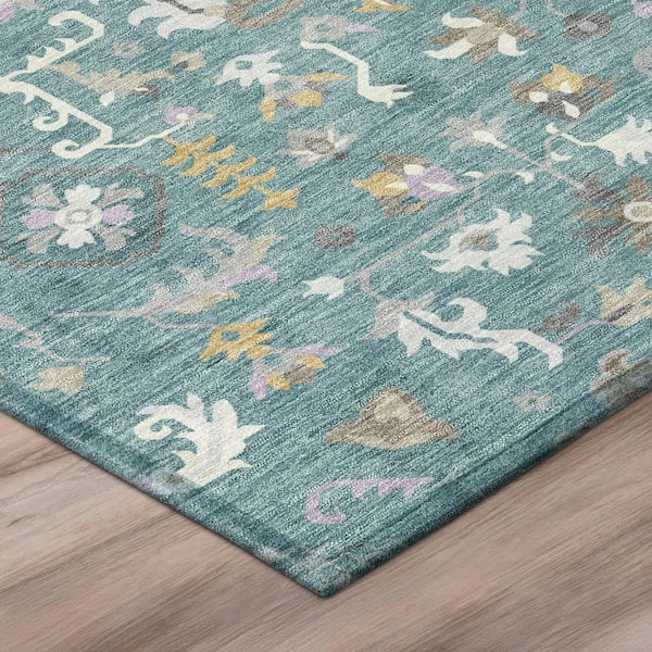 Chantille Machine Washable Indoor/Outdoor Abstract ACN3004 Teal 2 ft. x 3 ft. Accent Rug