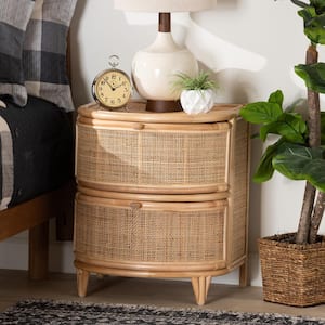 Oleta Natural Rattan 2-Drawer Nightstand