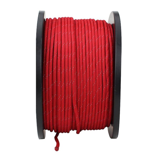 1/8 in x 500 ft. Red Reflective Paracord Rope