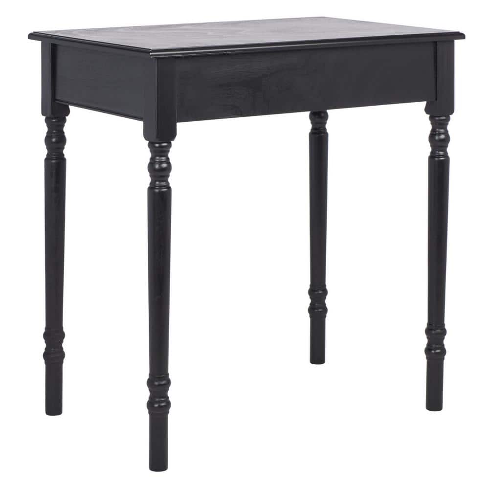 Arina Black Wood Writing Desk with Drawer