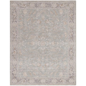 Asher Blue Ivory 8 ft. x 10 ft. All-over design Traditional Area Rug