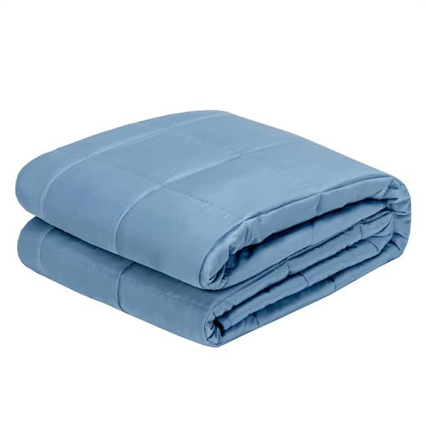 Costway Blue Soft Fabric Breathable 60 in. x 80 in. 20 lbs. Heavy Weighted Blanket