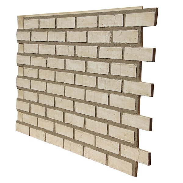 TRITAN BP 43.5 in. x 24 in. Polyurethane Interlocking Siding Panel in Scotched Cream