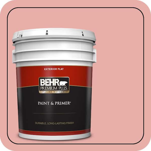 BEHR PREMIUM PLUS 5 gal. #160C-3 Rose Silk Flat Exterior Paint & Primer