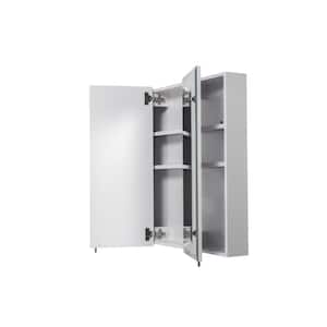 36 in. W x 30 in. H x 5-1/4 in. D Frameless Tri-View Surface-Mount Medicine Cabinet with Easy Hang System in White