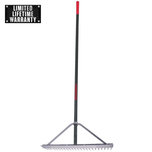 Lilistar 36" Aluminum Landscape Rake - Adjustable 67" Handle For Lawn Leveling & Leaf Cleaning