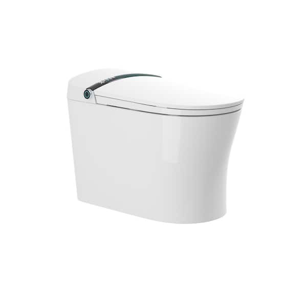 Plywell 1-Piece 1.25 GPF Dual Flush Elongated Smart Bidet Toilet in Jade