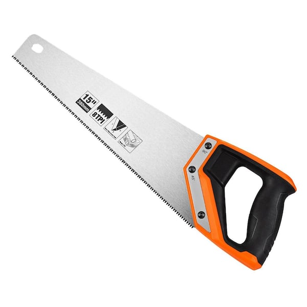 Unbranded 15 in. Fine-Cut Hand Saw with Ergonomic Non-Slip Handle for Sawing Trimming Gardening Woodworking Drywall