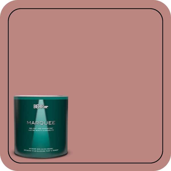 BEHR MARQUEE 1 qt. #S150-4 Red Clover One-Coat Hide Semi-Gloss Enamel Interior Paint & Primer