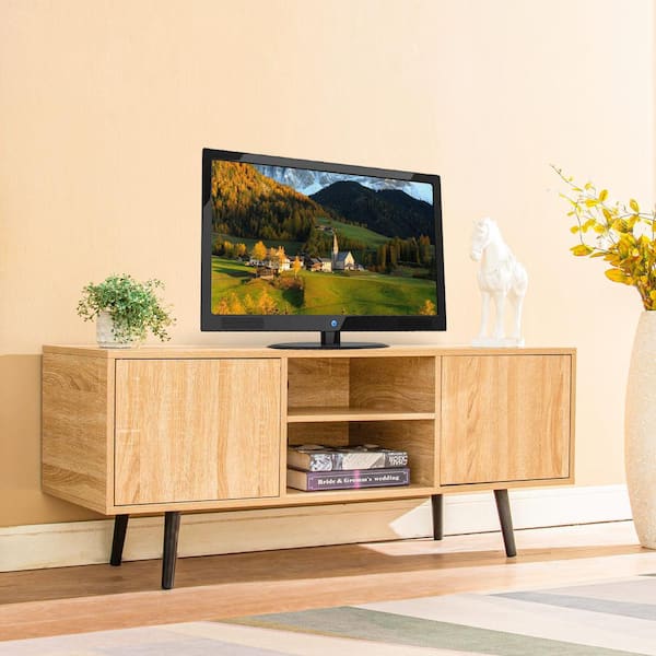 TV stand media cabinet removable shelf storage cabinet for living room