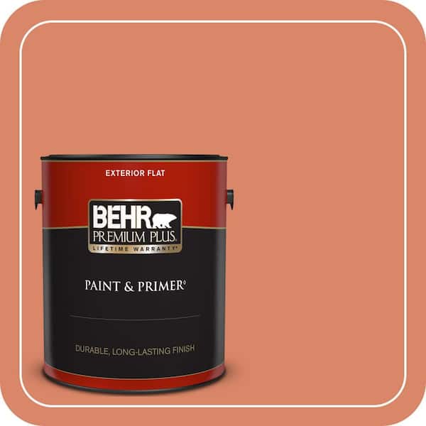 BEHR PREMIUM PLUS 1 gal. #M180-5 King Salmon Flat Exterior Paint & Primer