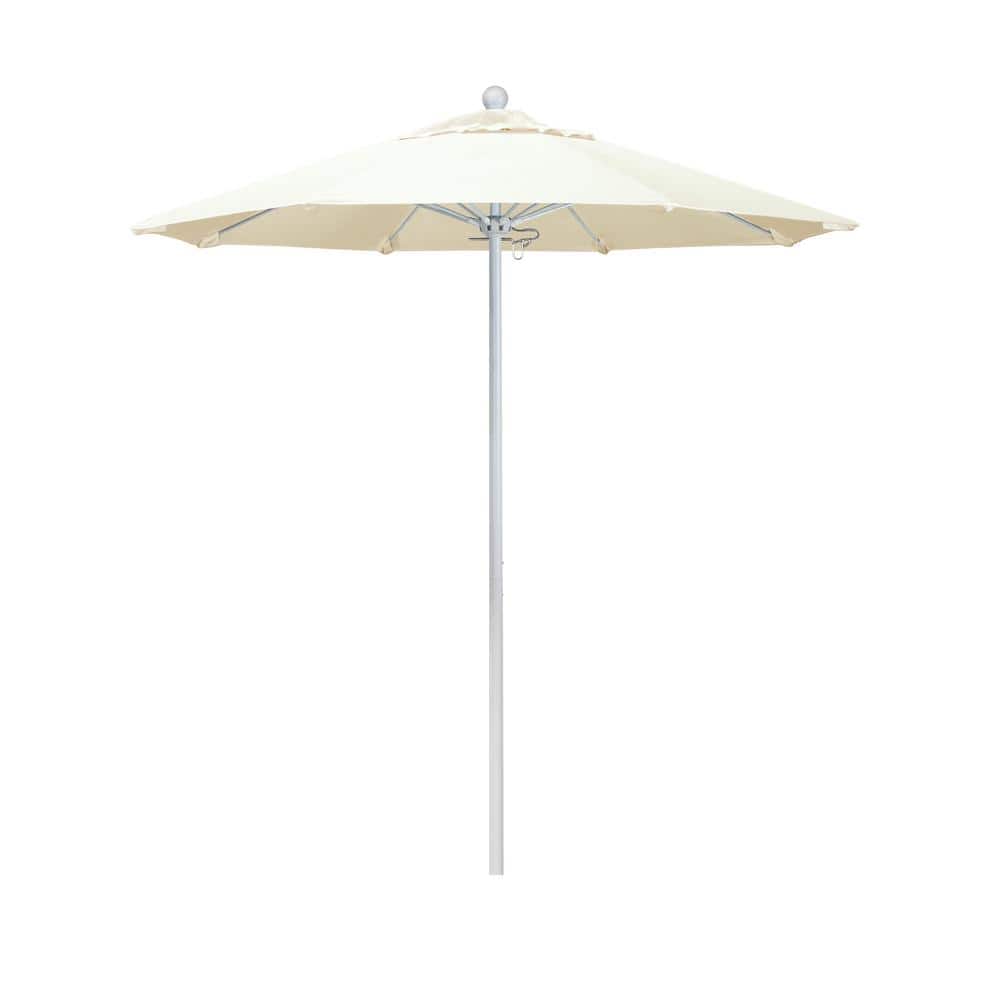 7.5 ft. White Aluminum Commercial Market Patio Umbrella with Fiberglass Ribs and Push Lift in Canvas Sunbrella price history on PriceWatchPro