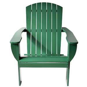 Forest Green Cedar Extra Wide Adirondack Chair with Built-In Bottle Opener and Matching Folding Table