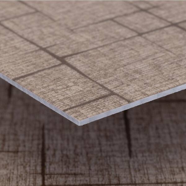 Lucida USA (Sample) FabCore Rustic Deco Brown Patterned Look 28-mil Waterproof Glue Down Vinyl Tile