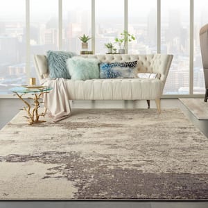Celestial Ivory/Grey 9 ft. x 12 ft. Abstract Modern Area Rug
