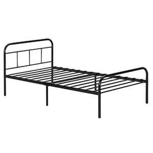 Black Twin Platform Bed Frame with Headboard/Footboard/13 in. Under-Bed Clearance Storage Space