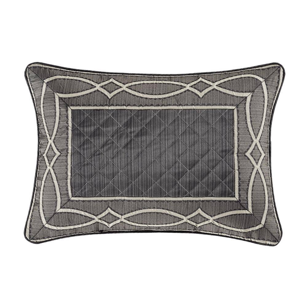 Darwin Charcoal Charcoal Polyester Boudoir Decorative Throw Pillow 15 x 21 